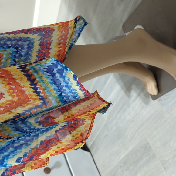 New Directions high and low zigzag Multi colored midi Skirt Size XL - Picture 6 of 12